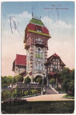 AK Hof, Bayern, Restaurant Theresienstein, aus 1926, gelaufen