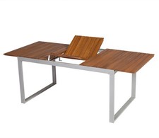 Gartentisch Ausziehtisch Esstisch ausziehbar NAXOS 200x90cm Alu Akazie, 2. WAHL