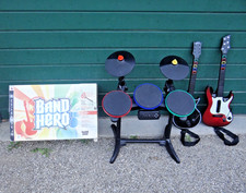Guitar Hero Band Schlagzeug + 2 Gitarren Playstation 3 PS3 Zubehör UNGEPRÜFT OVP
