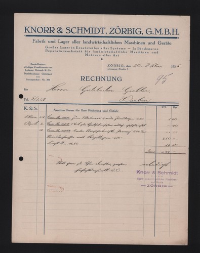 Zörbig rechnung 1935 knorr - rechnung,