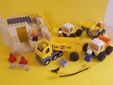 (B01) Lego Duplo Große Baustelle mit vielen Baufahrzeugen & Felsen