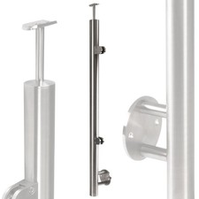 Edelstahl Geländerpfosten Ende rechts Glashalter Handlauf-Träger 42,4mm Geländer