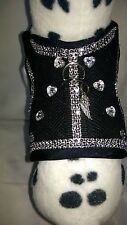 Hundegeschirr M Glitzer, schwarz Chihuahua, Yorkie&Co. Softgeschirr Herzen Hunde