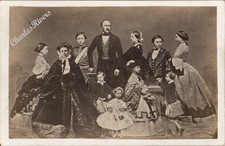 1860er CDV KÖNIGIN VICTORIA PRINZ ALBERT & FAMILIE VIKTORIANISCHES KÖNIGSFOTO #D4810
