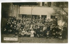 Foto AK Herstal,Belgien,Kinder mit Soldaten,Kaisers Geburtstag,bei Lüttich 1915