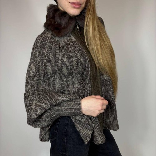 Women etro poncho brown m - poncho,