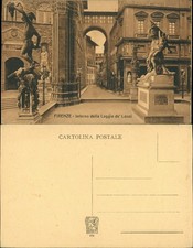 Florenz Firenze Interno della Loggia de Lanzi/Skulpturen vor Haus mit   1910