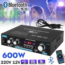 600W HiFi Verstärker Bluetooth 5.0 Mini Stereo Power Audio Amplifier Receiver DE