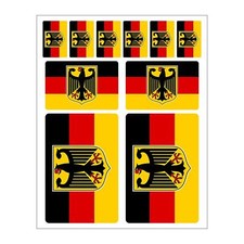 10 Stück Flaggen Aufkleber
