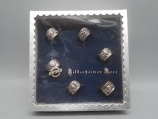 6 Stück Antiko Serviettenringe Hildesheimer Rose,100er Silberauflage im Karton