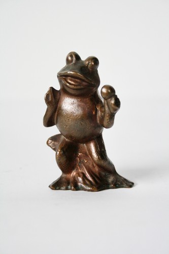Frosch figur bronze höhe - bronze, ca