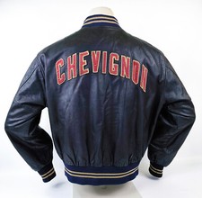 Chevignon Lederjacke schwarz Gr. XL vintage 90s großes Rückenlogo