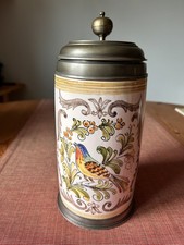 Fayence Bierkrug Krug Bierhumpen ca. 1980 - Sammlerkrug rar - handgemalt - 29cm