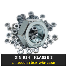 Sechskantmuttern DIN 934 Stahl Verzinkt Kl 8 M10 M12 M14 M16 M18 M20 M22 M24 M30