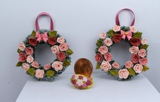 *~*   Rosen Wand oder Tür Kranz   ,für das Puppenhaus  *~*