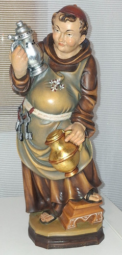 Holzfigur geschnitzt mönch - holzfigur, geschnitzt,