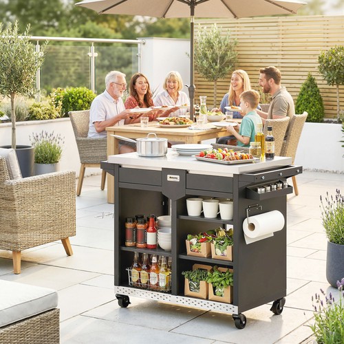 Outsunny grillwagen etagen - outsunny, 5-etagen