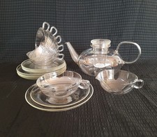 Teeservice Jenaer Glas nach Entw. Wagenfeld Feuerfest SAALE-GLAS 6 Pers 1 Ltr.