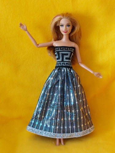 Barbie kleid silber schwarz - barbie,