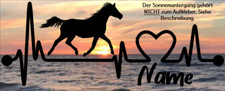 Aufkleber Pferde Araber Herzschlaglinie Wohnwagen, Auto