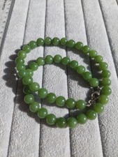 Einzigartige Halskette aus echtem grünem Jade Nephrit?✨️ 50 cm, dia ca. 10 mm