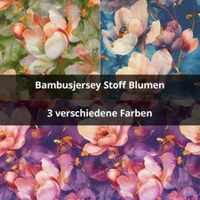 Bambusjersey Stoff Blumen