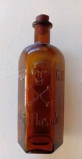 Antike Giftflasche mit Totenkopf,alte braune Apothekerflasche für Gift, selten !