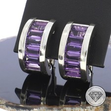 Wert 5.200,- Amethyst Ohrringe Ohrstecker Clips 4,20 ct 750 Weiß Gold xxyy