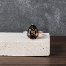 Rauchquarz Ring, 925er Silber