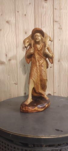 Holzfigur schäfer mit schaf - schäfer,