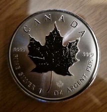 Maple Leaf 2023 Silbermünze 1 Unze, 5 Dollar Canada, letzte Münze der Queen. 