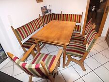Sitzgarnitur Tisch Eckgarnitur 190x152 cm 60th Antik Stil Massiv Federkern Stuhl