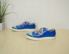 schöne Gianmarco Lorenzi Sneaker Halbschuhe Gr. 39 Echtleder blau