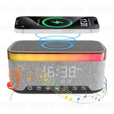 Smart Lampe Bluetooth Lautsprecher Wireless Ladegerät RGB Wecker Nachtlicht DE