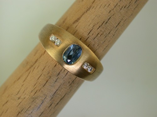 Goldring mit aquamarin - aquamarin, +
