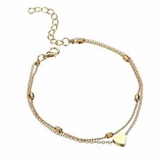 Fußkettchen Set Herz Fusskette Silber/Gold Damen Armband Fußschmuck Geschenk