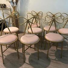 Samt Schminkstuhl LUXUS Esszimmerstuhl Polsterstuhl mit Goldfarbe Metallbeine DE