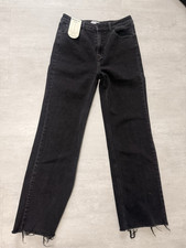 REDIAL WIDE Legs Jeans weitee Bein Grau/Schwarz 42 sehr weiches Denim Stretch