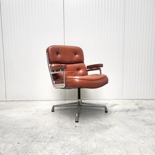 1x Orig. Herman Miller ES108 Lobby CHAIR Eames Office Büro LEDER COGNAC