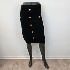 Damen Rock Strickrock Schwarz