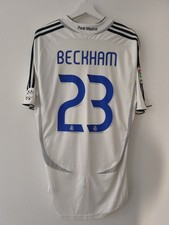 Authentic Real Madrid 2006-2007 Home Shirt L Beckham Maglia Maillot Trikot