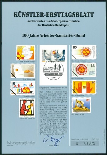 Brd künstler etb 1988 - brd, kÜnstler-etb