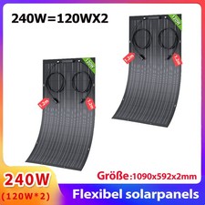 240W Flexibel Solarpanel 2*120W Mono Solarmodul für Wohnmobil Balkonkraftwerk DE
