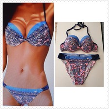 Jette Joop Bikini  Gr. 36 / 38   S / M  70 B   Blau Rosa Weiß wie Neu