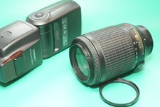 Nikon Nikkor AF-S 55-200mm VR (Stabi DEFEKT - Linsen/AF Top) + Yongnuo YN560-II