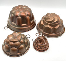 4 alte Backformen aus Kupfer