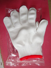 1 Paar weisse Schutzhandschuhe, Textil