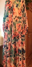 Chiffon maxikleid geblümt - chiffon,