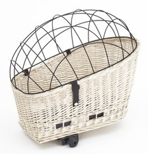 Hundefahrradkorb aus Weide mit