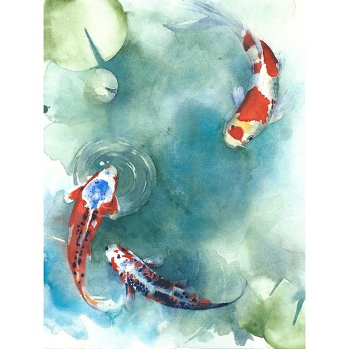 Japanischer koi fisch - japanischer, mit